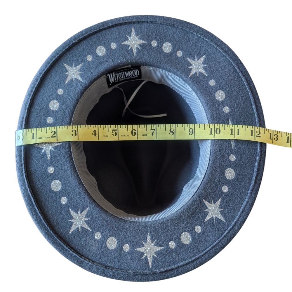 Witchwood Grey With Silver Starburst Vegan Felt Hat - Picture 4 of 8